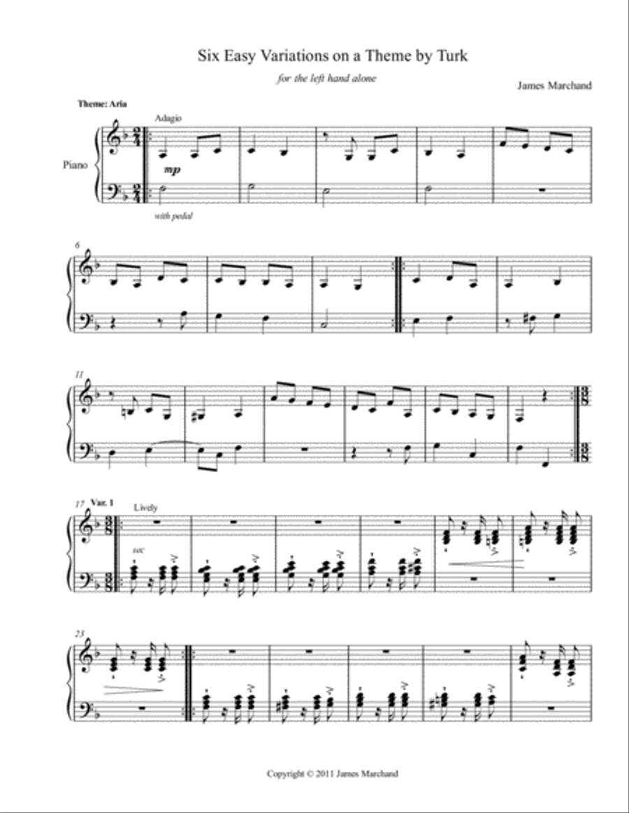 Six Easy Variations on a Theme by Turk