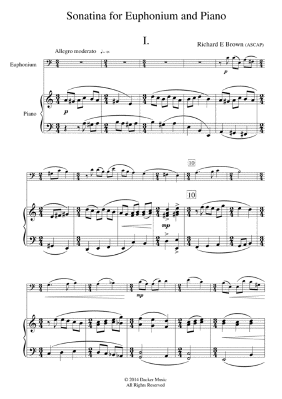 Sonatina for Euphonium and Piano Euphonium scores gallery preview page 3