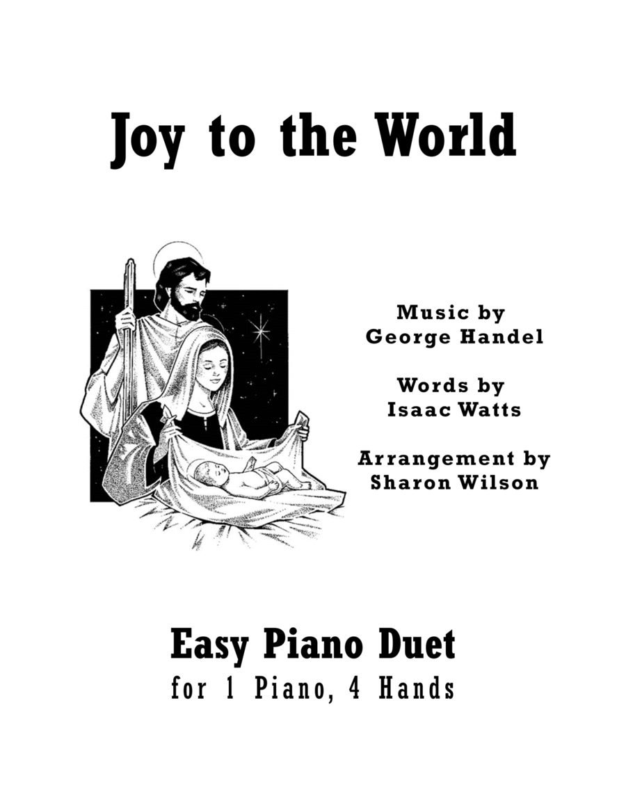 Joy to the World (Easy Piano Duet; 1 Piano, 4 Hands) Easy Piano scores gallery preview page 1