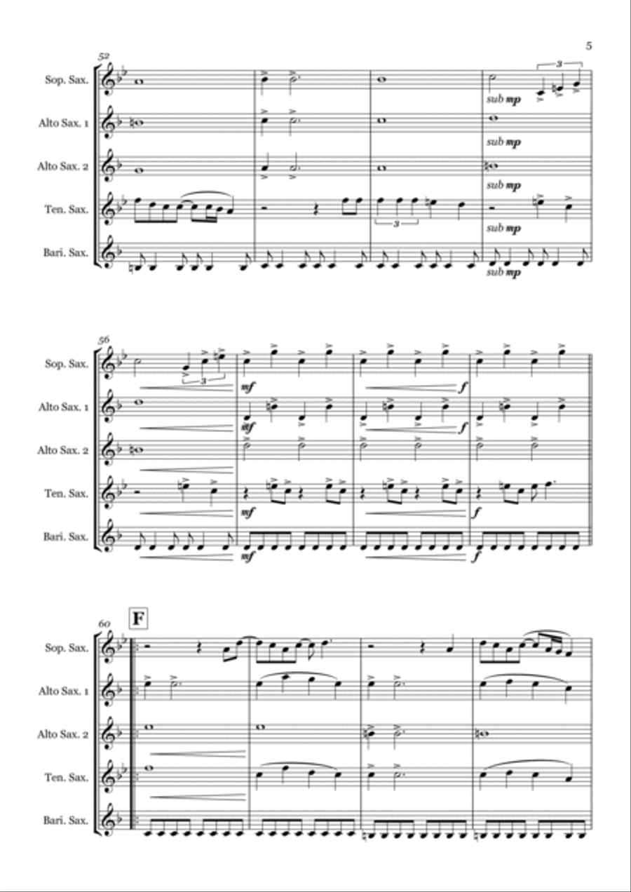 Christmas (baby Please Come Home) Christmas (baby Please Come Home) Saxophone Quintet scores gallery preview page 5