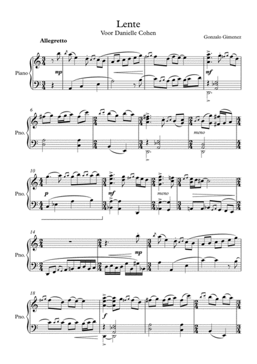 Intermediate level piano piece - Lente