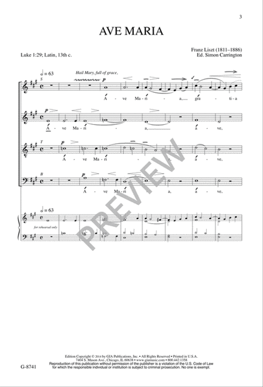 Ave Maria 4-Part scores gallery preview page 4