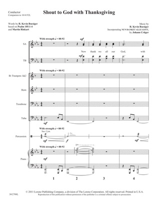 Book cover for Shout to God with Thanksgiving - Brass and Percussion Score and Parts - Digital