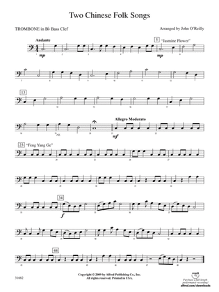 Two Chinese Folk Songs: (wp) 1st B-flat Trombone B.C.