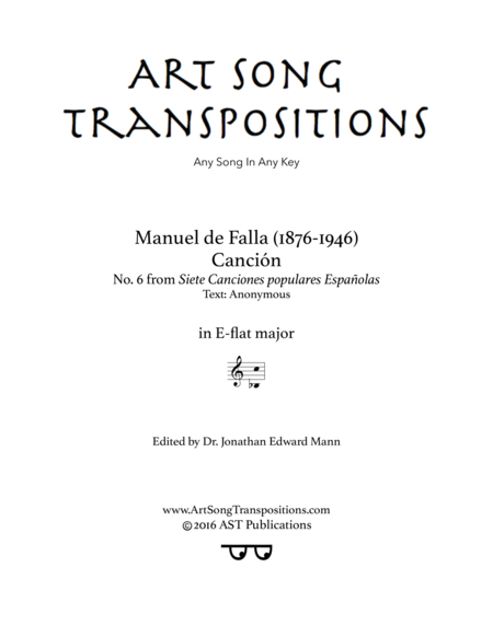 DE FALLA: Canción (transposed to E-flat major)