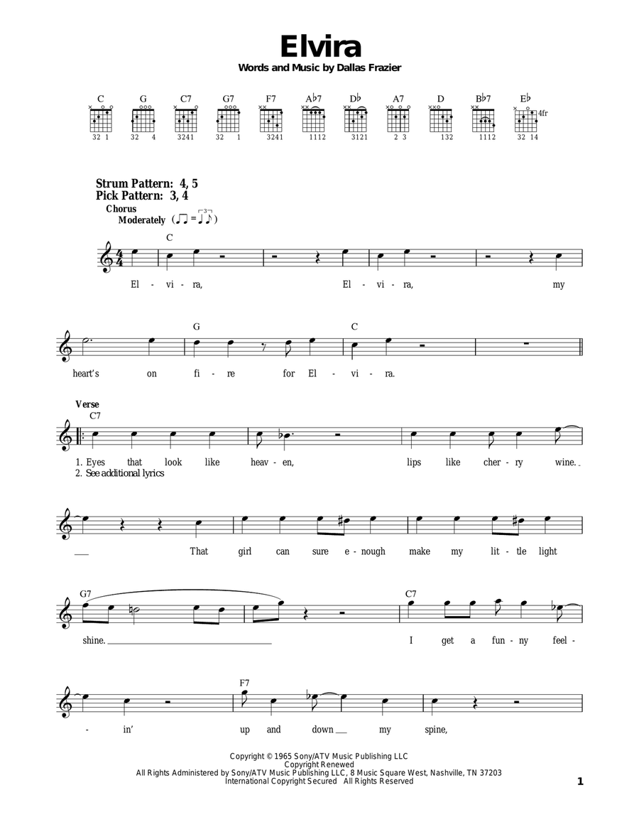 Elvira Elvira Electric Guitar scores gallery preview page 1