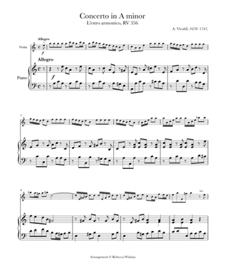 Concerto in A Minor, RV 356/Op. 3 No. 6