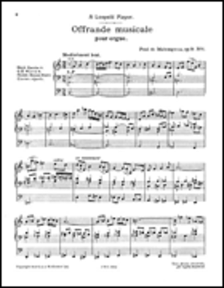 Paul De Maleingreau: Offrande Musicale Op.18 No.1