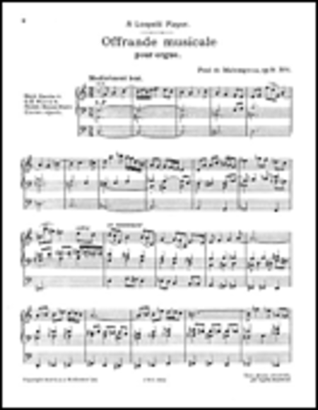 Paul De Maleingreau: Offrande Musicale Op.18 No.1