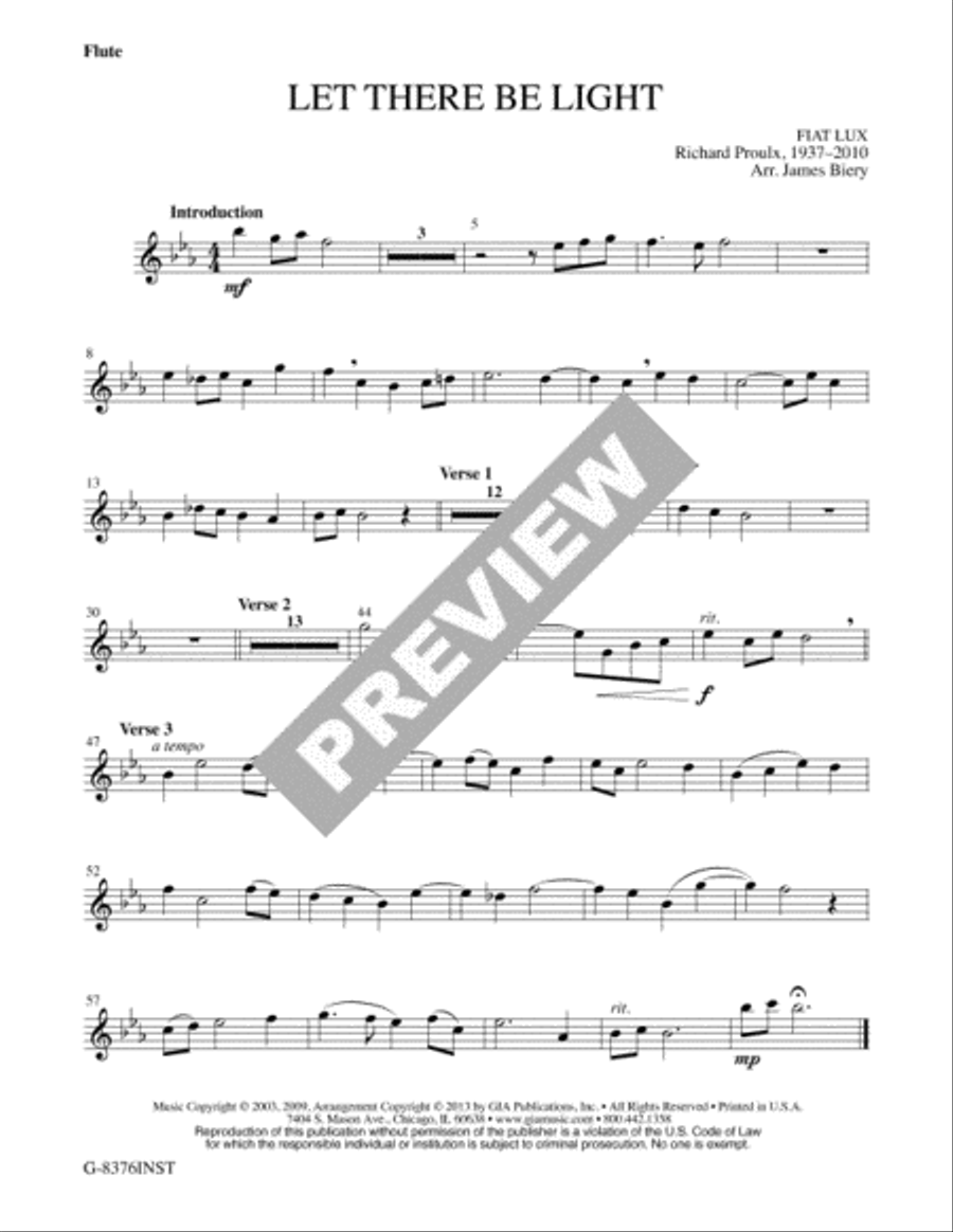 Let There Be Light - Instrument edition Flute scores gallery preview page 2