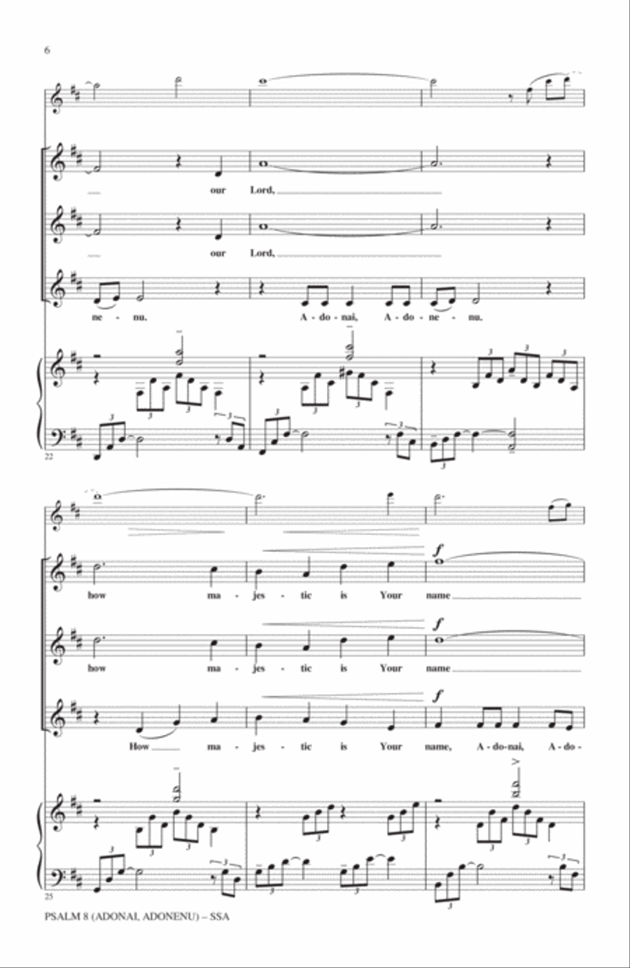 Psalm 8 (Adonai, Adonenu) SSA scores gallery preview page 5