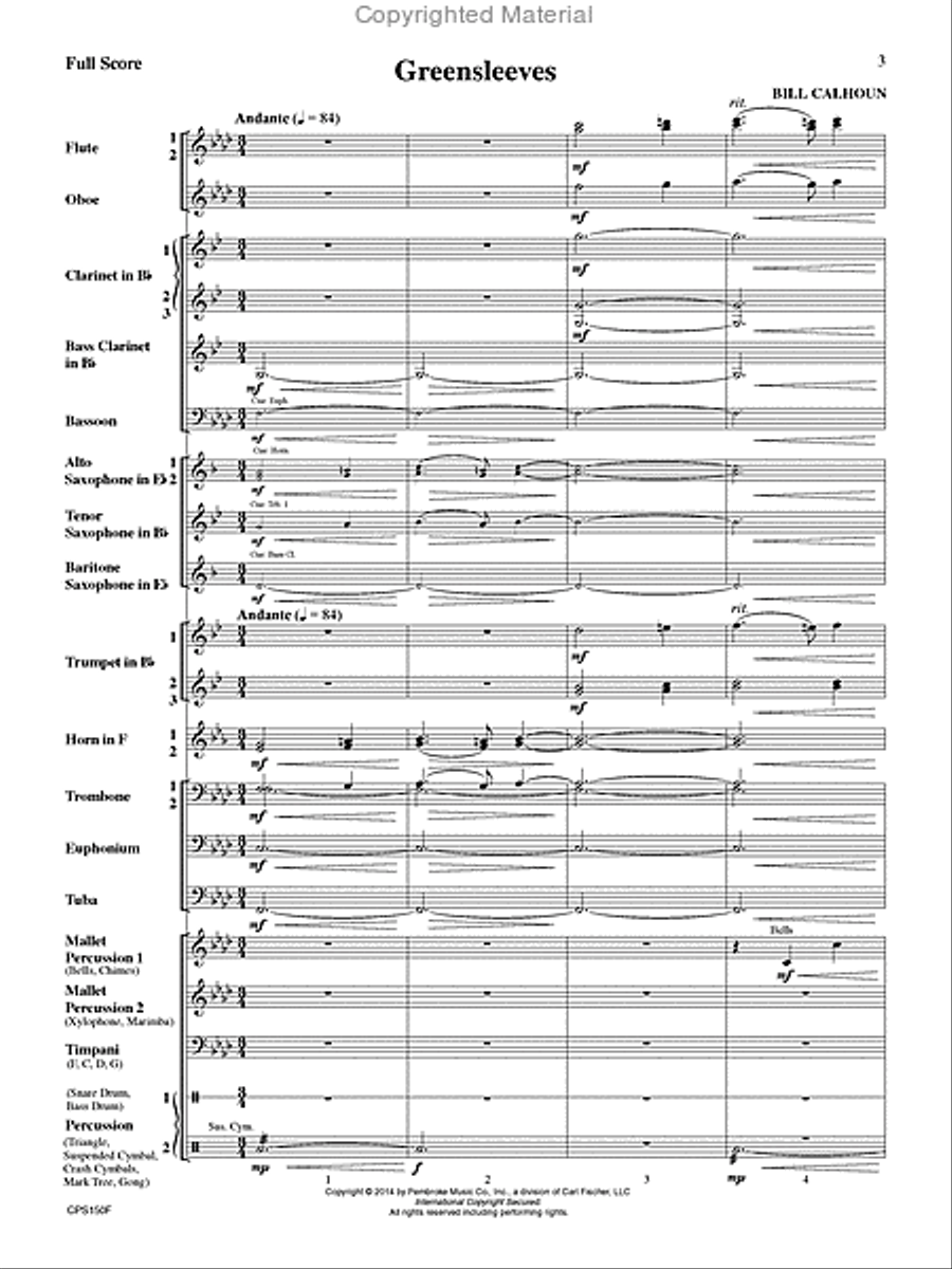 Greensleeves Concert Band scores gallery preview page 2