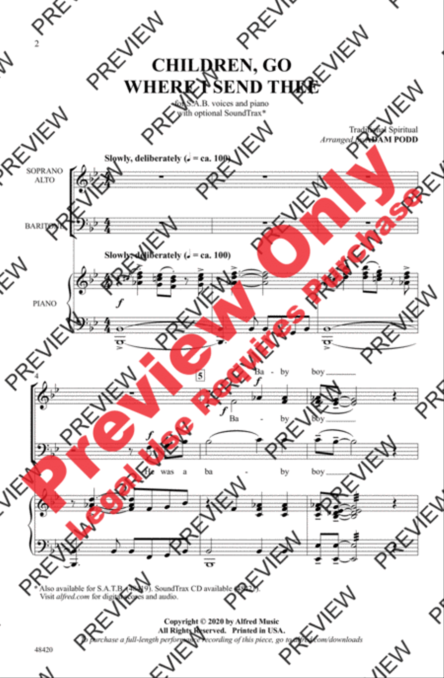 Children, Go Where I Send Thee 3-Part scores gallery preview page 2