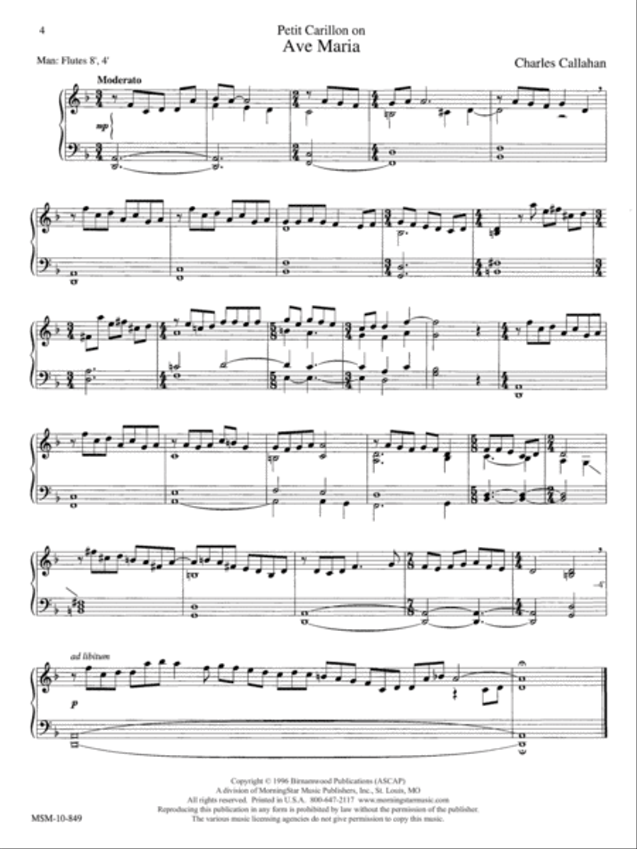 Chant-Based Hymns for Manuals Organ scores gallery preview page 3