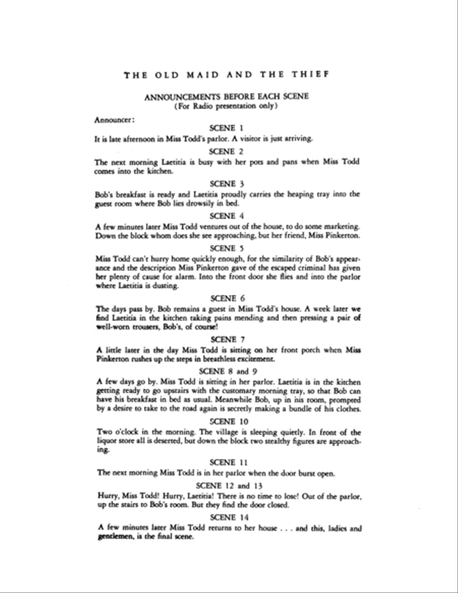 The Old Maid and the Thief Voice scores gallery preview page 3