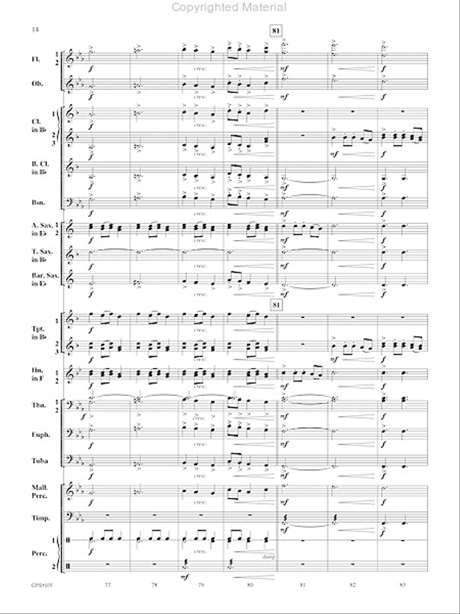 Carol of the Bells Concert Band scores gallery preview page 15