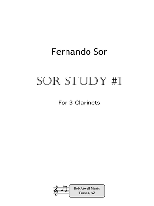 Book cover for Sor Study #1 arranged for clarinet trio