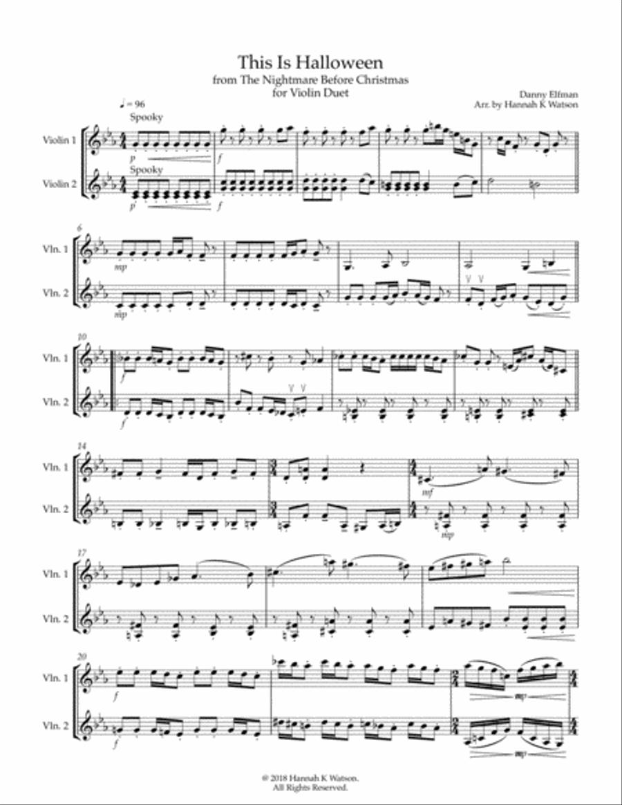 This Is Halloween String Duet scores gallery preview page 1