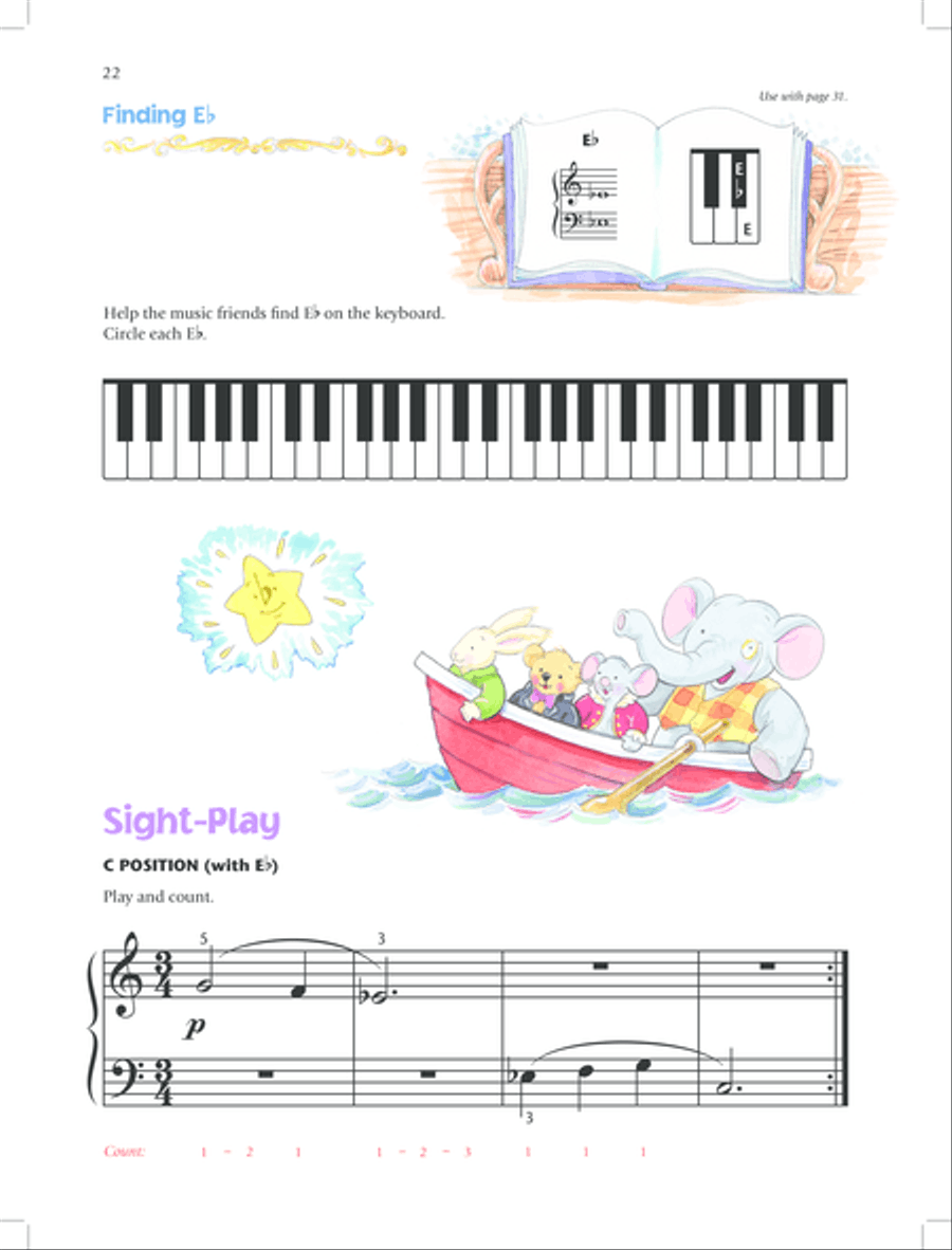 Music for Little Mozarts Notespeller & Sight-Play Book, Book 4 Piano Method scores gallery preview page 25