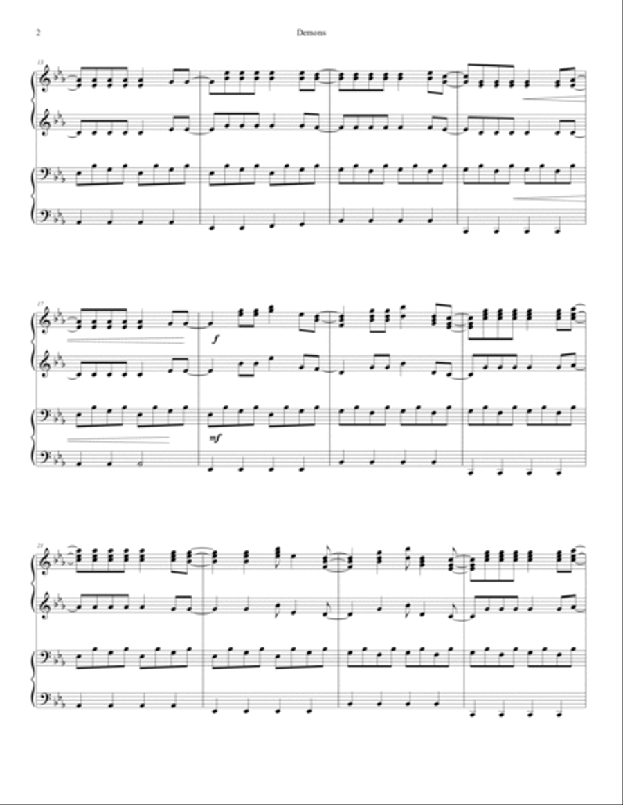 Demons Demons 1 Piano, 4-Hands scores gallery preview page 3