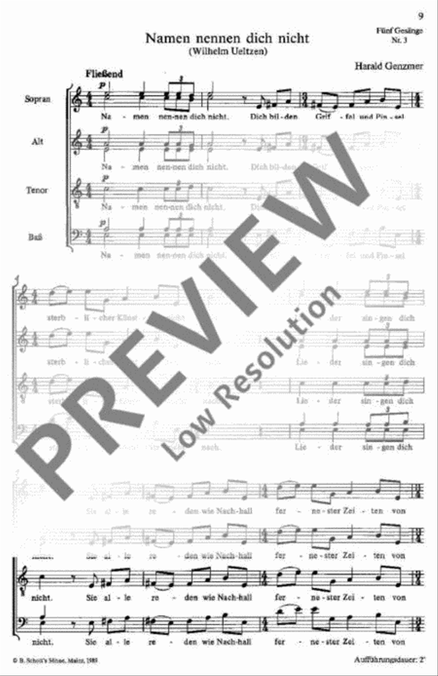 Fünf Gesänge Fünf Gesänge 4-Part scores gallery preview page 9