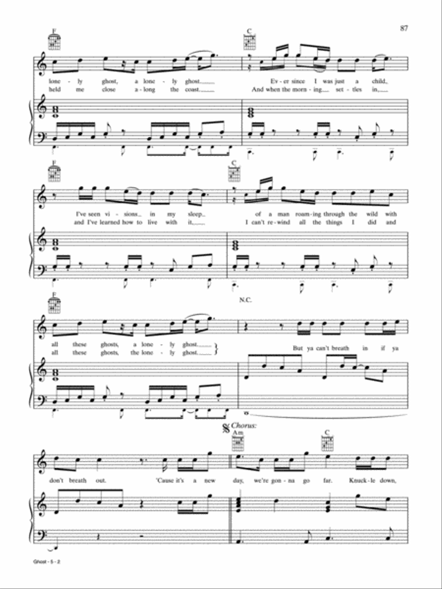 Ghost Ghost Piano, Vocal, Guitar scores gallery preview page 2