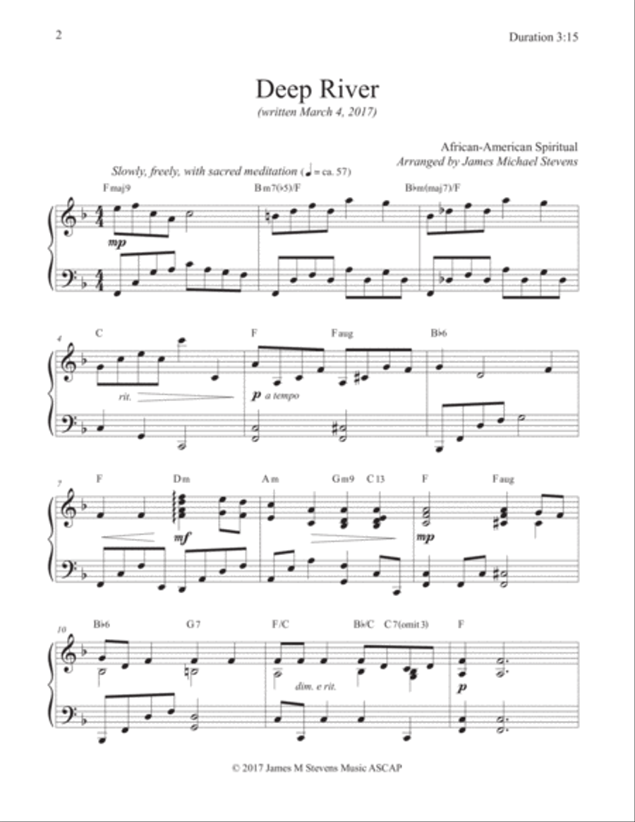 Deep River (Sacred Piano) Deep River (Sacred Piano) Piano Solo scores gallery preview page 2