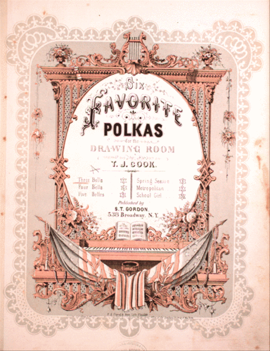 Six Favorite Polkas for the Drawing Room. Three Bells Piano Solo scores gallery preview page 1