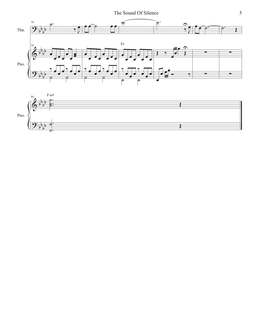 The Sound Of Silence Piano scores gallery preview page 5