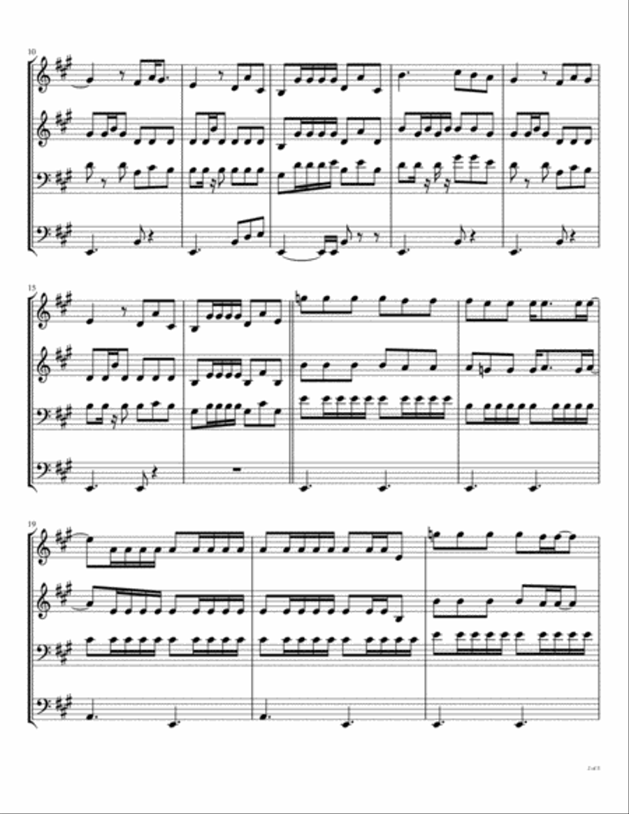 Norwegian Wood (this Bird Has Flown) Brass Ensemble scores gallery preview page 3