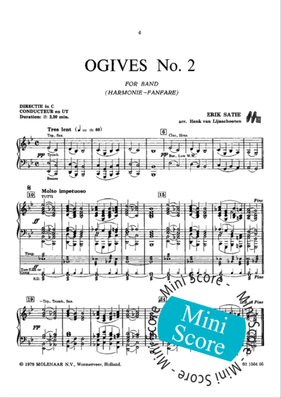 Gymnopedie No. 1/Ogives No. 2 Fanfare Band scores gallery preview page 7
