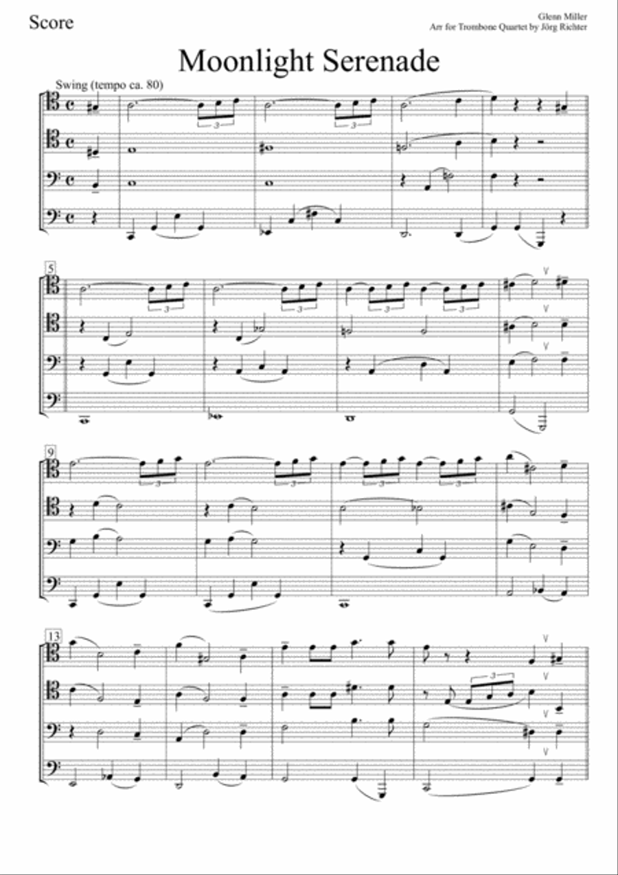 Moonlight Serenade Moonlight Serenade Brass Quartet scores gallery preview page 2