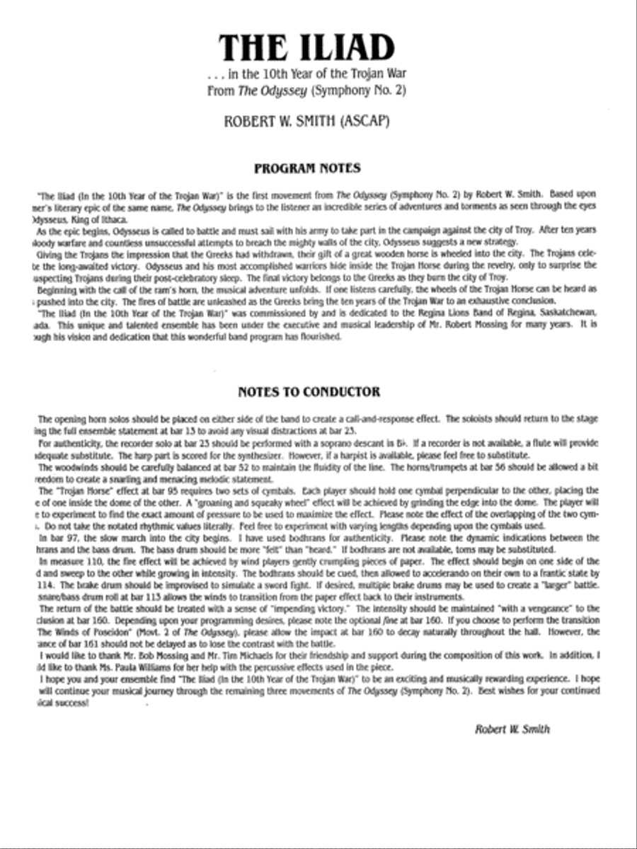 The Iliad (from The Odyssey (Symphony No. 2)): Score Concert Band scores gallery preview page 2