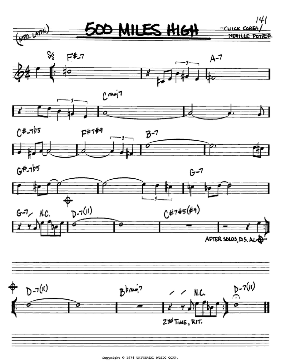 500 Miles High 500 Miles High Piano scores gallery preview page 1