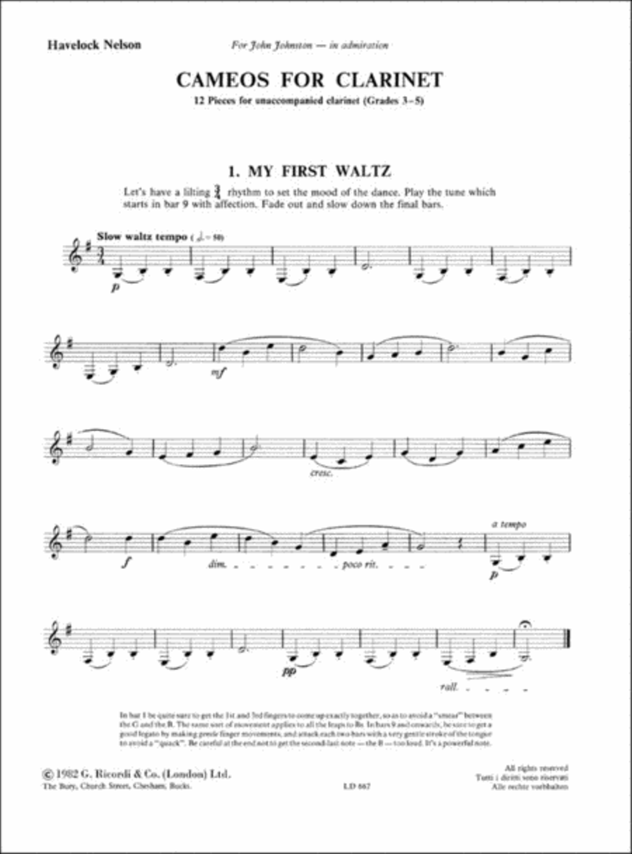 Cameos For Clarinet Cl + Pf Clarinet Duet scores gallery preview page 2