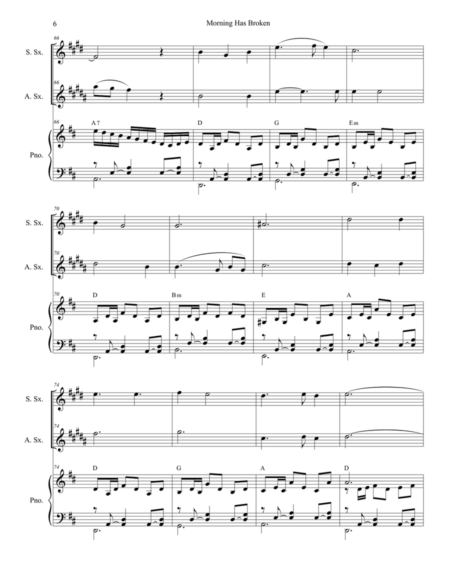 Morning Has Broken Morning Has Broken Woodwind Duet scores gallery preview page 6