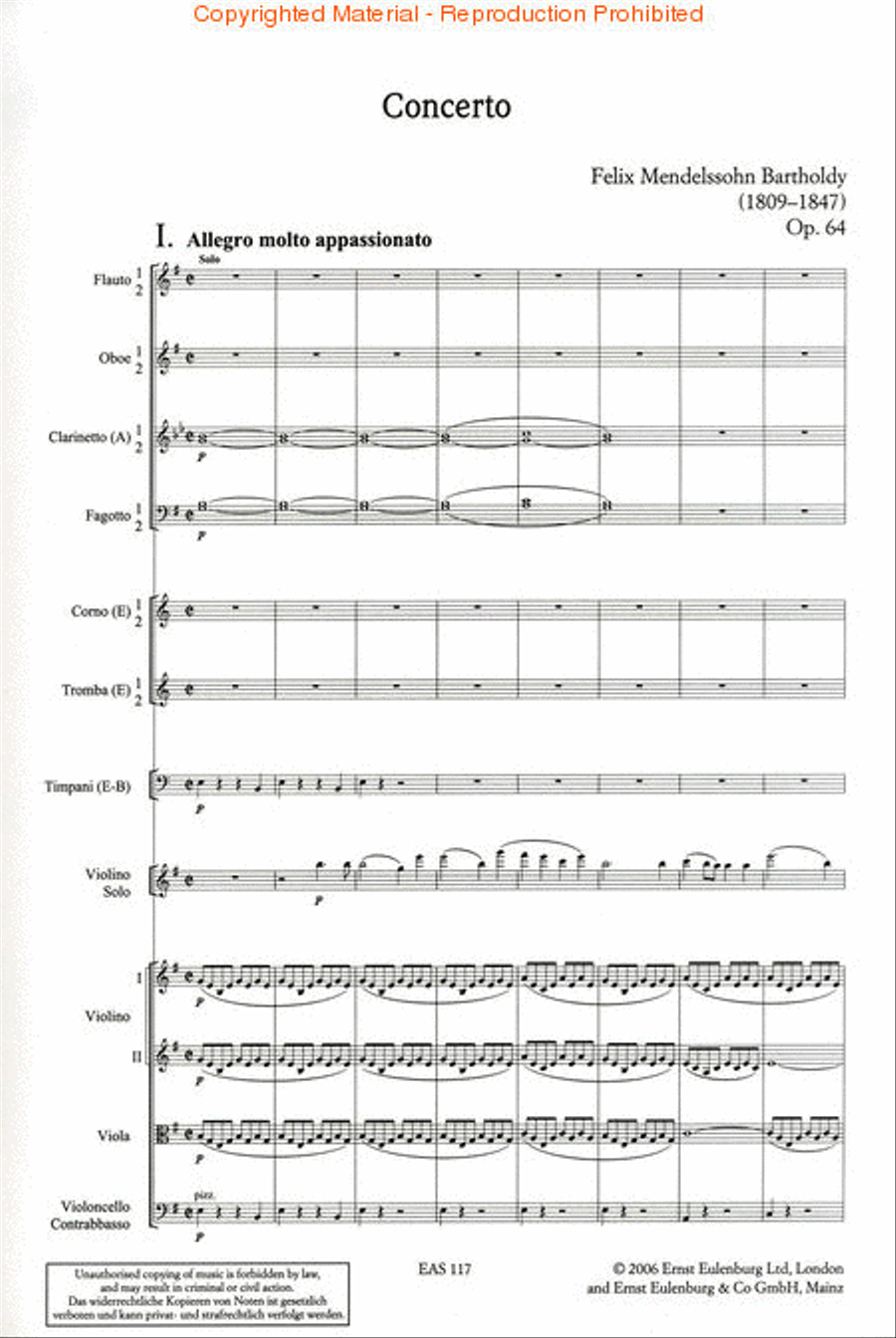 Violin Concerto in E minor Op. 64 Orchestra scores gallery preview page 2