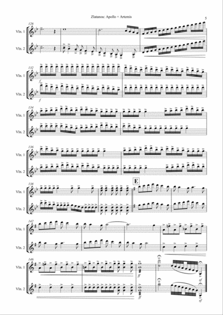 APOLLO+ARTEMIS, duett for 2 violins String Duet scores gallery preview page 5