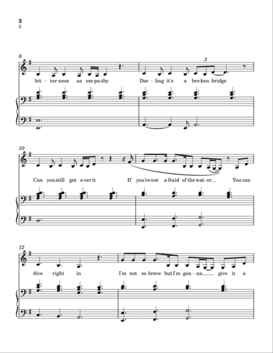 Fear Of Water Tenor Voice scores gallery preview page 2