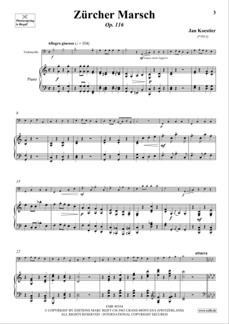 Zurcher Marsch Zurcher Marsch Piano Accompaniment scores gallery preview page 6