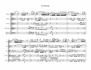 Das alte Jahr vergangen ist, II. Prelude, by J.S. Bach, arranged for Flute Choir (3 Flutes, Bass Flu