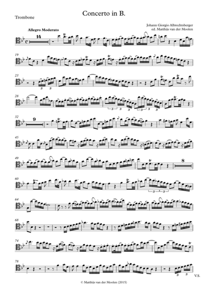(Alto) Trombone Concerto in B♭ - solo part in tenor clef