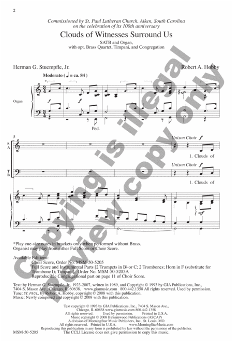 Clouds of Witnesses Surround Us 4-Part scores gallery preview page 2