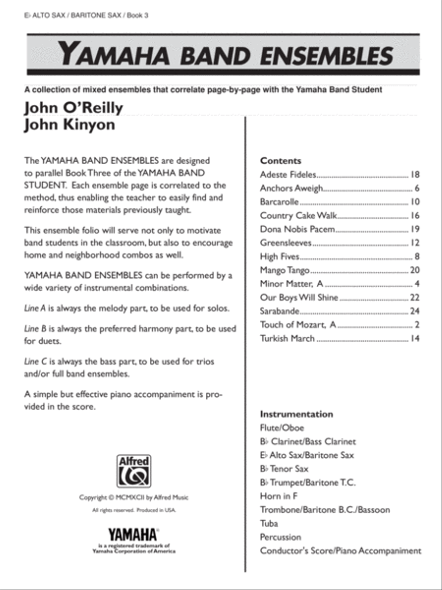 Yamaha Band Ensembles, Book 3 Concert Band Methods scores gallery preview page 2