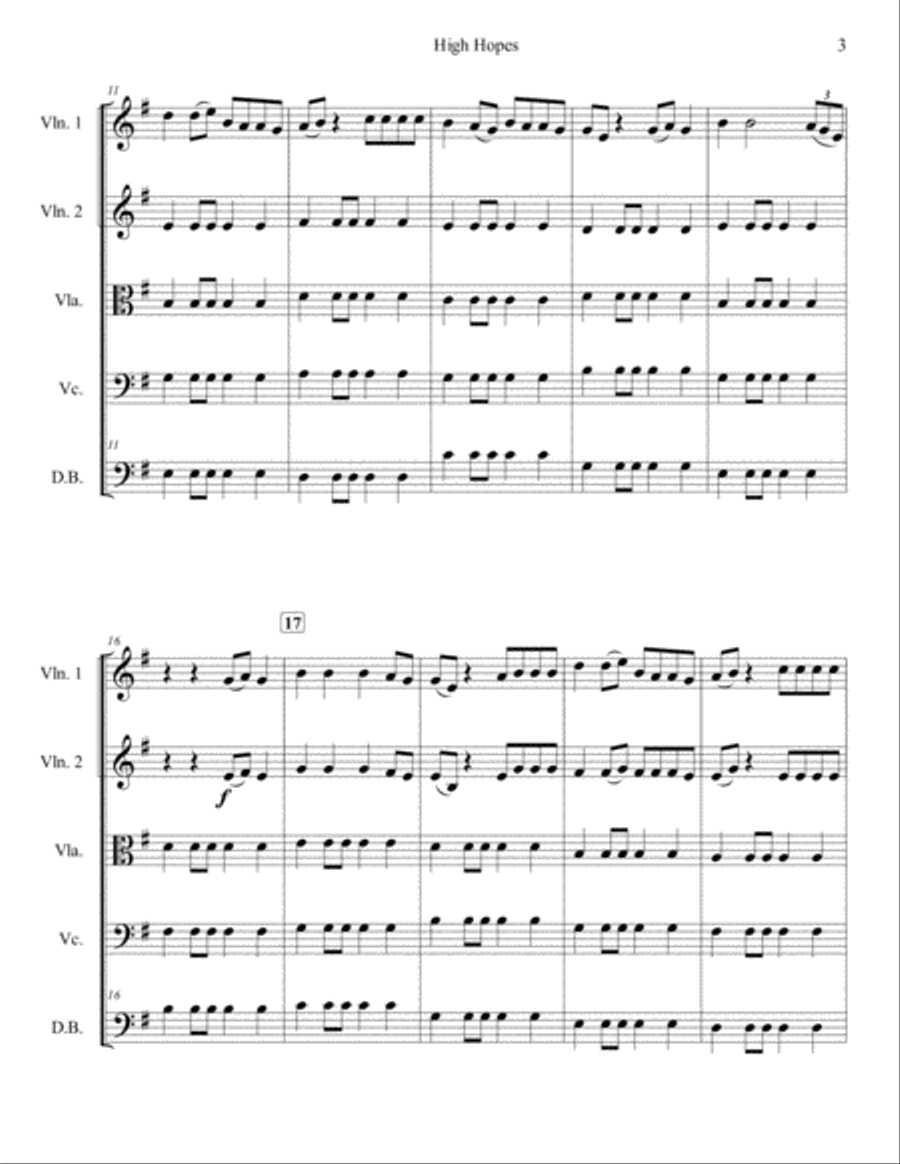 High Hopes String Quartet scores gallery preview page 3