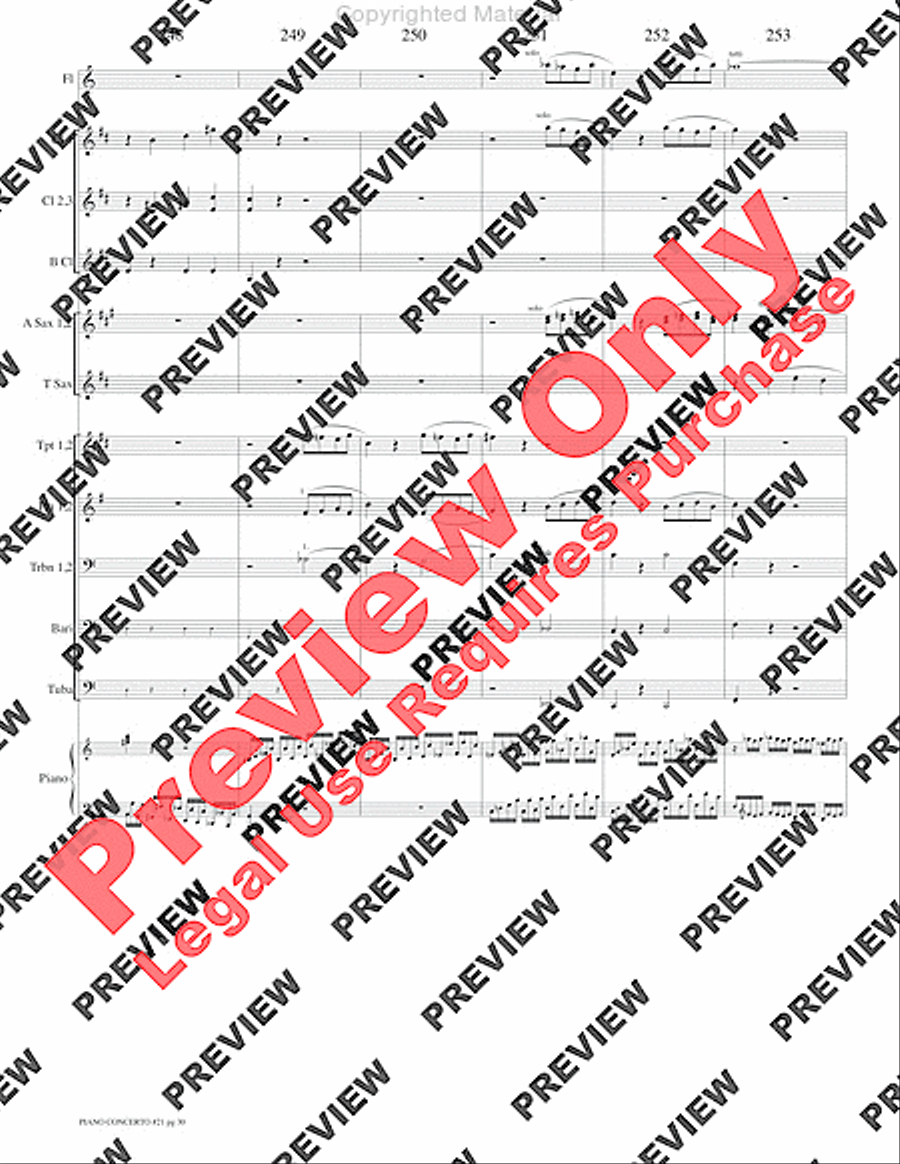 Piano Concerto No. 21, K. 467 (Movement I) Concert Band scores gallery preview page 33