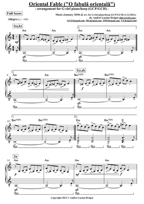 Oriental Fable ("O fabulă orientală") - arr. for G-clef piano/harp (GCP/GCH) (from my Piano album