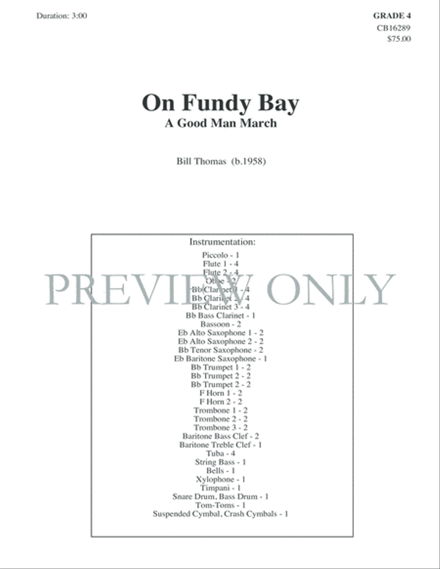 On Fundy Bay Concert Band scores gallery preview page 2