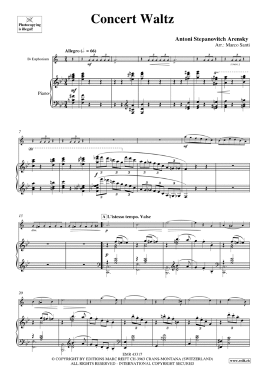 Concert Waltz Euphonium scores gallery preview page 6