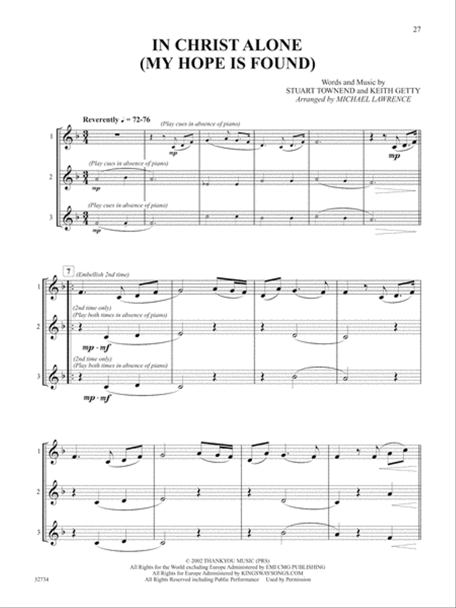 Favorite Songs of Praise (Solo-Duet-Trio with Optional Piano) Tenor Saxophone scores gallery preview page 3